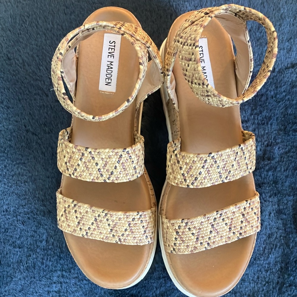 Steve Madden Womens Bandi Wedge Sandal Size 9